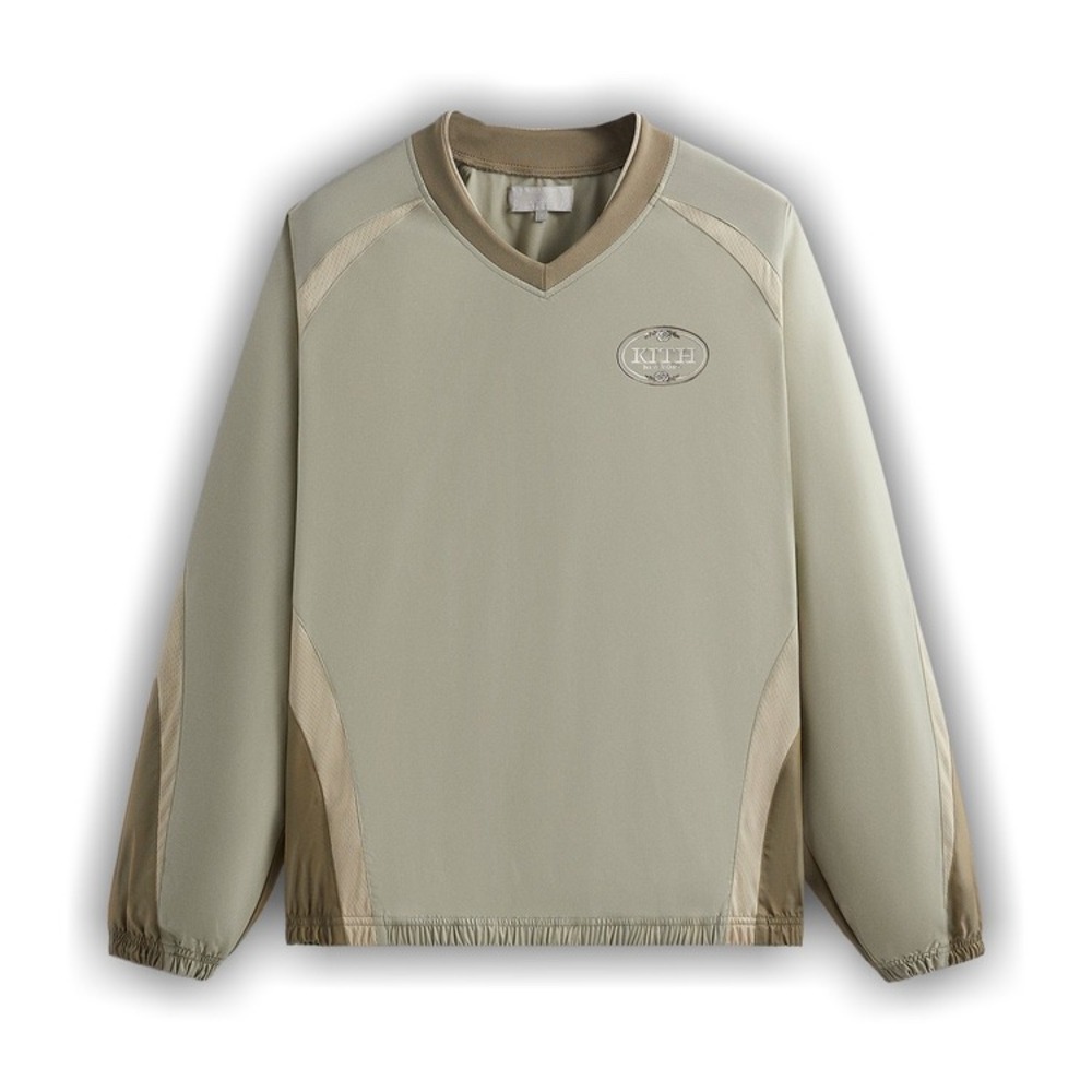 Kith New York V Neck Wind Breaker Pullover Sweatshirt Light Tan Khaki‎ Men's XXL